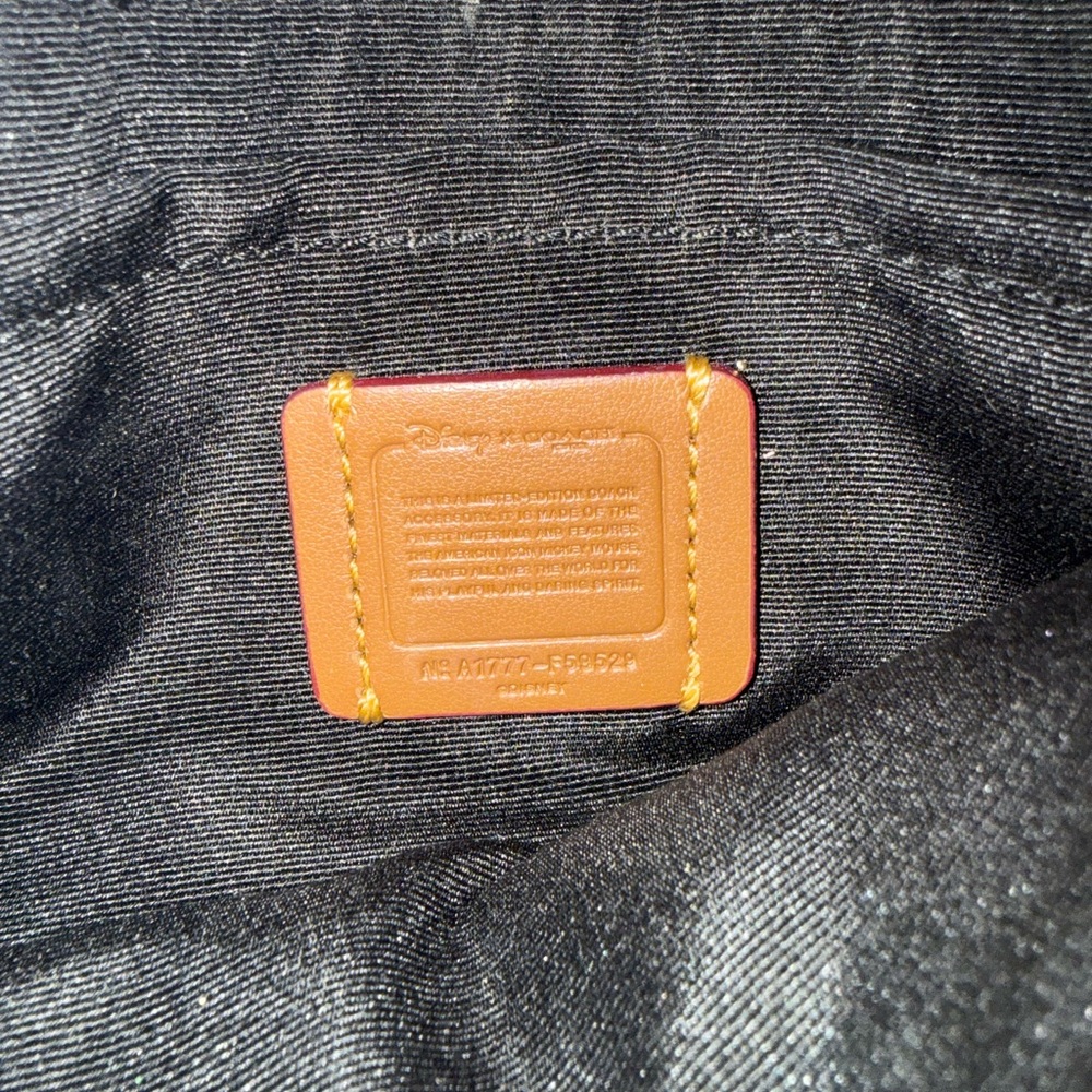 *PRE-OWNED* COACH Disney X Mickey Mouse Leather Ears Wristlet RARE - Picture 6 of 6